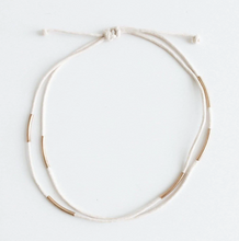 Load image into Gallery viewer, Rope Band With Beads - Cream & Brass